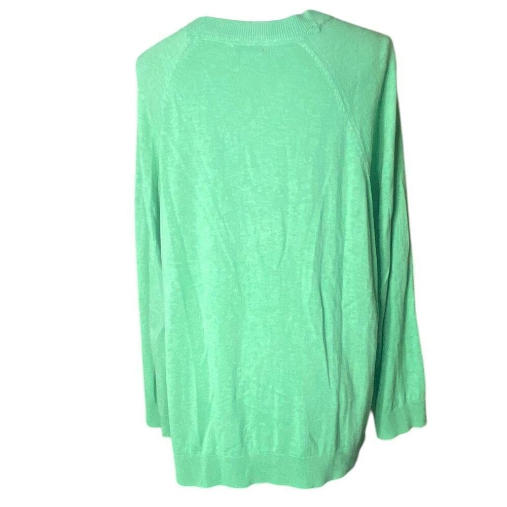 J. Jill Green Organic Cotton Button Front Women's Cardigan Sweater Size XL - Picture 2 of 7